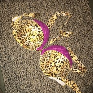 Victoria’s Secret Leopard swimsuit top 36C NWT